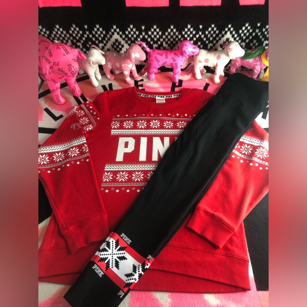 2015 Rare Pink Victoria Secret Holla Day’s Sweatshirt and Matching Leggings